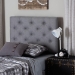Baxton Studio Viviana Modern and Contemporary Grey Fabric Upholstered Button-Tufted Twin Size Headboard - BBT6506-Grey-Twin HB