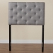 Baxton Studio Viviana Modern and Contemporary Grey Fabric Upholstered Button-Tufted Twin Size Headboard - BBT6506-Grey-Twin HB
