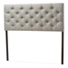 Baxton Studio Viviana Modern and Contemporary Grey Fabric Upholstered Button-tufted Queen Size Headboard - BBT6506-Grey-Queen HB