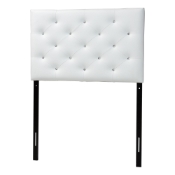 Baxton Studio Viviana Modern and Contemporary White Faux Leather Upholstered Button-Tufted Twin Size Headboard Baxton Studio restaurant furniture, hotel furniture, commercial furniture, wholesale bedroom furniture, wholesale headboards, classic twin size headboards