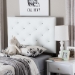 Baxton Studio Viviana Modern and Contemporary White Faux Leather Upholstered Button-Tufted Twin Size Headboard - BBT6506-White-Twin HB