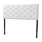 Baxton Studio Viviana Modern and Contemporary White Faux Leather Upholstered Button-tufted Queen Size Headboard Baxton Studio restaurant furniture, hotel furniture, commercial furniture, wholesale bedroom furniture, wholesale headboards, classic headboard