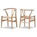 Baxton Studio Wishbone Chair - Natural Wood Y Chair (Set of 2) - DC-541