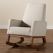 Baxton Studio Yashiya Mid-century Retro Modern Light Beige Fabric Upholstered Rocking Chair - BBT5199-Light Beige
