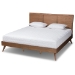 Baxton Studio Zenon Mid-Century Modern Walnut Brown Finished Wood King Size Platform Bed - Zenon-Ash Walnut-King