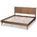 Baxton Studio Zenon Mid-Century Modern Walnut Brown Finished Wood King Size Platform Bed - Zenon-Ash Walnut-King