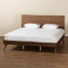 Baxton Studio Zenon Mid-Century Modern Walnut Brown Finished Wood King Size Platform Bed - Zenon-Ash Walnut-King