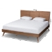 Baxton Studio Zenon Mid-Century Modern Walnut Brown Finished Wood King Size Platform Bed - Zenon-Ash Walnut-King