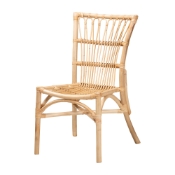 Baxton Studio Ammi Modern Bohemian Natural Brown Rattan 2-Piece Dining Chair Set