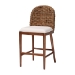 bali & pari Denver Modern Bohemian Walnut Brown Finished Acacia Wood and Seagrass Counter Stool - Denver-Wood/Banana Leaf-CS
