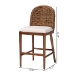 bali & pari Denver Modern Bohemian Walnut Brown Finished Acacia Wood and Seagrass Counter Stool - Denver-Wood/Banana Leaf-CS