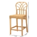 bali & pari Monaco Modern Bohemian Natural Rattan and Mahogany Wood Counter Stool - Monaco-Rattan-CC