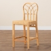bali & pari Monaco Modern Bohemian Natural Rattan and Mahogany Wood Counter Stool - Monaco-Rattan-CC