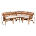 bali & pari Nella Modern Bohemian Natural Brown Rattan 2-Piece Dining Nook Banquette Set - Nella-Natural/Light Honey Rattan-2PC Bench Set