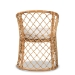 bali & pari Orchard Modern Bohemian White Fabric Upholstered and Natural Brown Rattan Dining Chair - Orchard-Rattan-DC