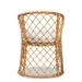 bali & pari Orchard Modern Bohemian White Fabric Upholstered and Natural Brown Rattan Dining Chair - Orchard-Rattan-DC