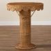 bali & pari Pabla Bohemian Light Honey Rattan Scalloped Accent Table - Palm Short-Round-Natural Rattan-Console Table