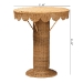 bali & pari Pabla Bohemian Light Honey Rattan Scalloped Accent Table - Palm Short-Round-Natural Rattan-Console Table