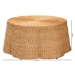bali & pari Palm Bohemian Honey Scallop Rattan Coffee Table - Palm-Light Honey Rattan-Coffee Table