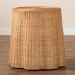 bali & pari Palm Bohemian Honey Scallop Rattan Console Table - Palm-Light Honey Rattan Round-Console Table