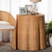 bali & pari Palm Bohemian Honey Scallop Rattan Console Table - Palm-Light Honey Rattan Round-Console Table