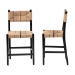 bali & pari Prita Bohemian Paper Loom and Black Mahogany Wood 2-Piece Counter Stool Set - CC-01-Wood/Black-CS