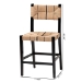 bali & pari Prita Bohemian Paper Loom and Black Mahogany Wood 2-Piece Counter Stool Set - CC-01-Wood/Black-CS