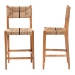 bali & pari Prita Bohemian Paper Loom and Natural Mahogany Wood 2-Piece Bar Stool Set - BC-02-Parekesit-Wood/Brown-BS