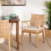 bali & pari Storsel Modern Bohemian Natural Brown Finished Teak Wood and Rattan Dining Chair - Storsel-Rattan-DC
