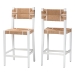 bali & pari Talli Bohemian Paper Loom and White Mahogany Wood 2-Piece Bar Stool Set - BCP-01-Wood/White-BS