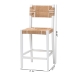 bali & pari Talli Bohemian Paper Loom and White Mahogany Wood 2-Piece Bar Stool Set - BCP-01-Wood/White-BS