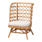 bali & pari Tania Bohemian Light Honey Rattan Accent Chair Baxton Studio restaurant furniture, hotel furniture, commercial furniture, wholesale living room furniture, wholesale accent chairs, classic accent chairs
