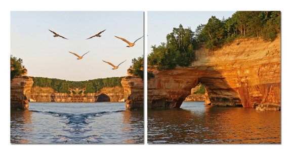 Baxton Studio Stone Arches Mounted Photography Print Diptych