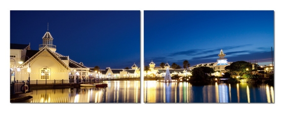 Baxton Studio Port Elizabeth Nightlife Mounted Photography Print Diptych
