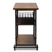 Baxton Studio Felix Rustic and Industrial Farmhouse Walnut Brown Finished Wood and Black Finished Metal Console Cart - YLX-0906-011-Console Cart