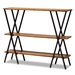 Baxton Studio Norton Rustic and Industrial Walnut Brown Finished Wood and Black Finished Metal Console Table