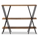 Baxton Studio Norton Rustic and Industrial Walnut Brown Finished Wood and Black Finished Metal Console Table - YLX-0906-020-Console