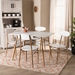 Baxton Studio Wayne Modern and Contemporary White and Walnut Finished Metal 5-Piece Dining Set - LY-N0537A-5PC Dining Set