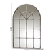 Baxton Studio Newman Vintage Farmhouse Antique Silver Finished Arched Window Accent Wall Mirror - RTB1358-2