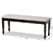 Baxton Studio Corey Modern and Contemporary Grey Fabric Upholstered and Dark Brown Finished Wood Dining Bench - RH039-Grey/Dark Brown-Dining Bench