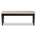 Baxton Studio Corey Modern and Contemporary Sand Fabric Upholstered and Dark Brown Finished Wood Dining Bench - RH039-Sand/Dark Brown-Dining Bench