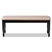 Baxton Studio Corey Modern and Contemporary Sand Fabric Upholstered and Dark Brown Finished Wood Dining Bench - RH039-Sand/Dark Brown-Dining Bench