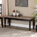Baxton Studio Corey Modern and Contemporary Sand Fabric Upholstered and Dark Brown Finished Wood Dining Bench - RH039-Sand/Dark Brown-Dining Bench