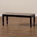 Baxton Studio Corey Modern and Contemporary Sand Fabric Upholstered and Dark Brown Finished Wood Dining Bench - RH039-Sand/Dark Brown-Dining Bench