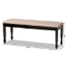 Baxton Studio Corey Modern and Contemporary Sand Fabric Upholstered and Dark Brown Finished Wood Dining Bench - RH039-Sand/Dark Brown-Dining Bench