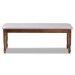 Baxton Studio Corey Modern and Contemporary Grey Fabric Upholstered and Walnut Brown Finished Wood Dining Bench - RH039-Grey/Walnut-Dining Bench