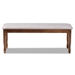 Baxton Studio Corey Modern and Contemporary Grey Fabric Upholstered and Walnut Brown Finished Wood Dining Bench - RH039-Grey/Walnut-Dining Bench