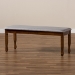 Baxton Studio Corey Modern and Contemporary Grey Fabric Upholstered and Walnut Brown Finished Wood Dining Bench - RH039-Grey/Walnut-Dining Bench