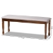 Baxton Studio Corey Modern and Contemporary Grey Fabric Upholstered and Walnut Brown Finished Wood Dining Bench - RH039-Grey/Walnut-Dining Bench