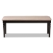 Baxton Studio Giovanni Modern and Contemporary Sand Fabric Upholstered and Dark Brown Finished Wood Dining Bench - RH038-Sand/Dark Brown-Dining Bench
